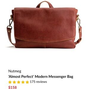 Messenger bag, Portland leather, genuine leather, nutmeg